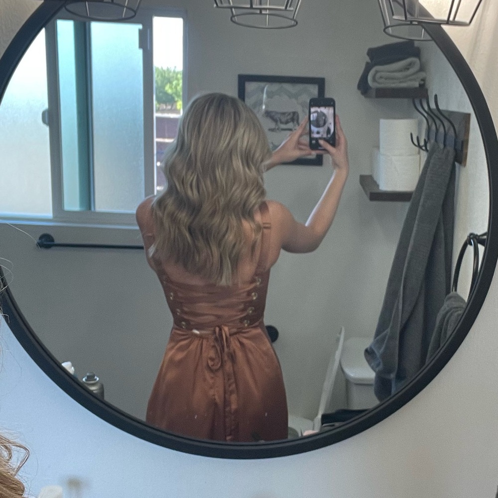 Show Me Your MuMu Clarissa Corset Dress - Copper Luxe Satin Size XS - Picture 5 of 5